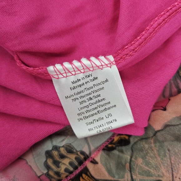 La Regazze Floral Pink Dress Sz L - Picture 10 of 11